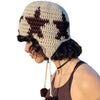 Star Hat Hand-woven Earmuffs Hat Fur Ball Pendant