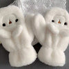 Plush Bear Hat Gloves For Women Autumn And Winter