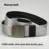 32MM Black Alloy Buckle Nylon Belt Women's Outdoor Security Multifunctional Anti-theft