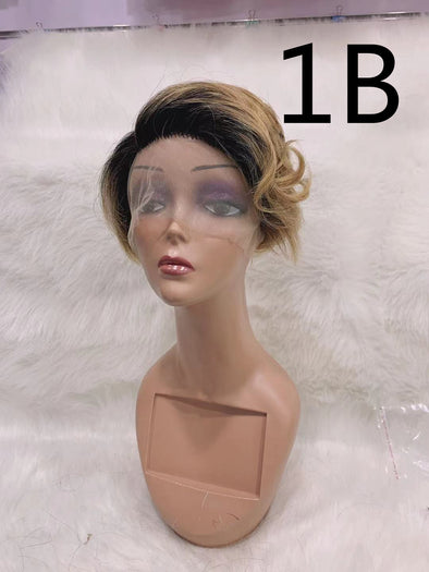 T-shaped Bob Head Wizard Cut Wig Can Be Hot Dyed