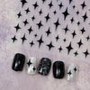 Embossed Black-and-white Butterfly Rose Nail Stickers