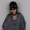 Fashion Beads String Bow Woolen Cap Women