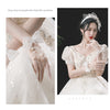 Wedding Gloves Bridal Handmade Pearl White Bow Gloves