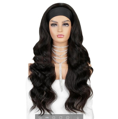 European And American Style Wig Headgear Black Headband Rose