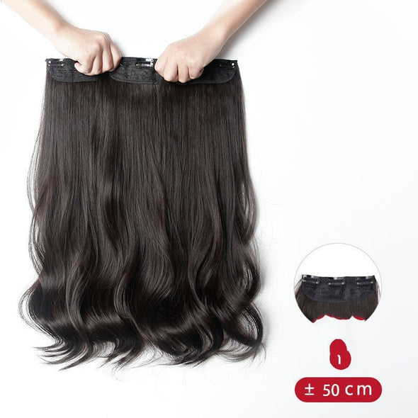 Long Hair Summer Hair Pack One-piece Invisible Hair Extension Big Wave Curly Hair Wig Set