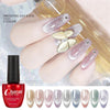 Neuer Crystal Cat Eye Series Nagellack-Gel Eis Transparent Silber Weiß Breiter Cat Eye Smoothie Mondstein Cat Eye Gel Polish