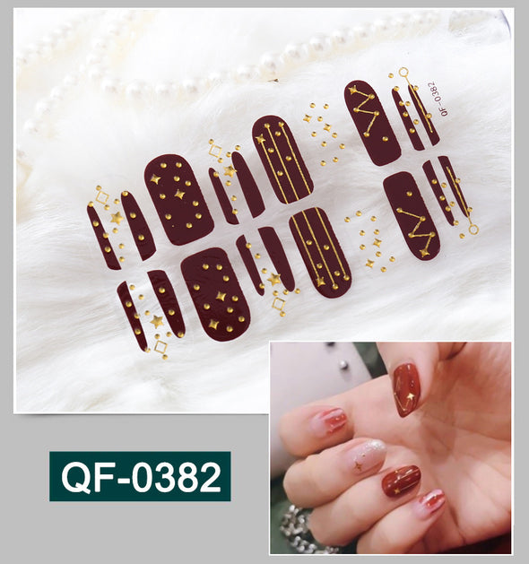 3D metal gradient nail stickers