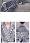 Couple Fattening And Lengthening Flannel Bathrobe