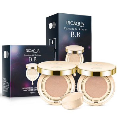 Bioaqua Air Cushion BB Cream 3-Farben-Concealer, feuchtigkeitsspendende Grundierung, aufhellendes makelloses Make-up, nacktes Make-up für das Gesicht