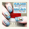 Red snowflake deer snowman nail sticker