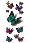 Cartoon butterfly flower tattoo sticker