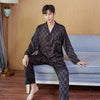 Men's Imitation Silk Spot Thin Pajamas Dad Home Service