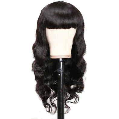 None lace wig human hair full mechanism headgear