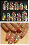 Nagelschmuck kleine Trockenblumen