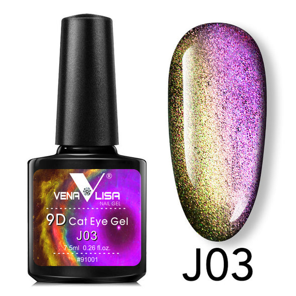 Venalisa 9D Gel-Lack Cat Eye Magic Chamäleon-Gel-Lack Nagelmaniküre Galaxy Starry Magnetic Multicolor 5 ml Nagelgellack