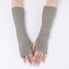 30-length Striped Gloves New Autumn And Winter Wool Sleeve Knitted Warm Fingerless Oversleeve