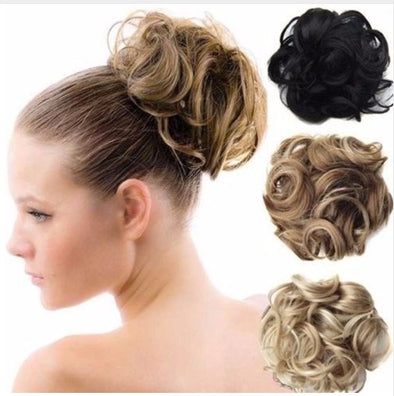 Europa, Japan und Südkorea beliebte Haarknoten flauschigen natürlichen Kordelzug lockiges Haar Ball Kopf Haarring Haar-Set weibliche Haar-Accessoires Chemiefaser Haar