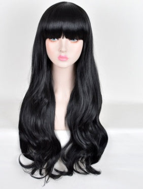 Lolita Korean Fashion Fluffy Qi Liu Hai Long Curly Black Cos Wig