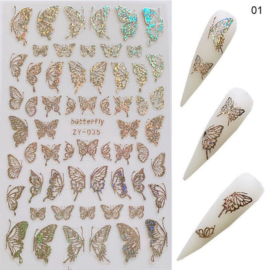 Simulation thin Butterfly Laser Nail Stickers