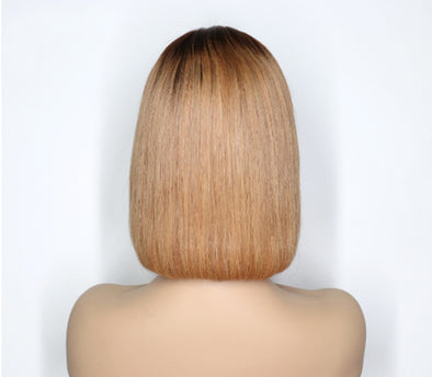 Ombre-farbige kurze Bob-Perücke T4B 27 Lace Front Echthaarperücken