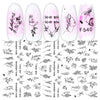 Black and White Flower Geometric Nail Sticker