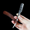 Damascus Spider Wood Grain Stainless Steel Folding Razor