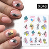 Flower Nail Sticker Transfer DIY Small Watermark Decal