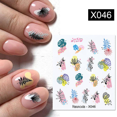 Flower Nail Sticker Transfer DIY Small Watermark Decal