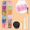 Металеві заклепки Rhinestone Nail Decorations Mixed Box