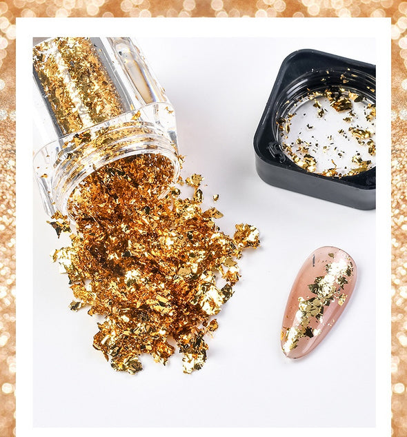 Fragments Of Nail Art Gold Foil Paper