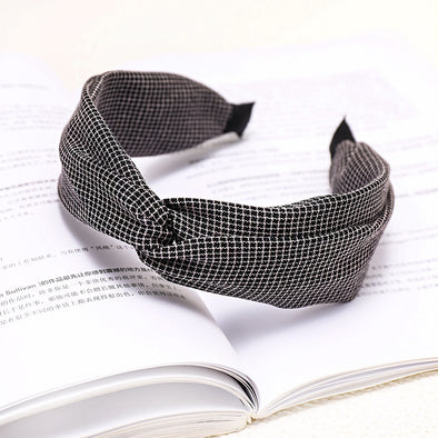 New Classic Plaid Headband Fashion Simple Face Wash Makeup Headband Hair Accessories