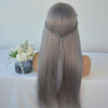 European And American Lace Wig Before The Division Of Silver White Long Straight Hair