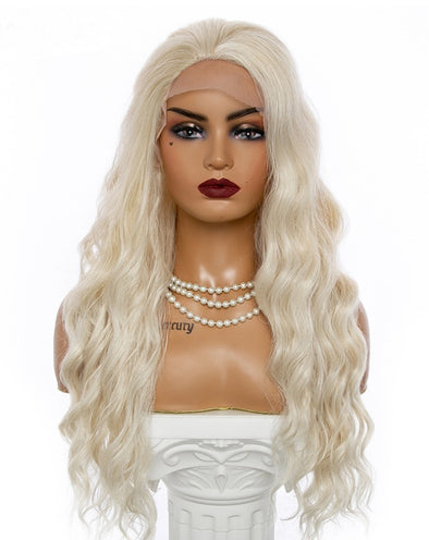 Golden Big Wave Long Chemical Fiber Lace Wig Female Headgear