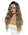 Golden Big Wave Long Chemical Fiber Lace Wig Female Headgear