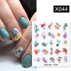 Nagelaufkleber mit Obst, Tier, Schmetterling und Blume