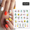 Nagelaufkleber mit Obst, Tier, Schmetterling und Blume