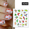 Nagelaufkleber mit Obst, Tier, Schmetterling und Blume