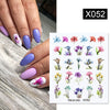 Nagelaufkleber mit Obst, Tier, Schmetterling und Blume