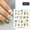 Nagelaufkleber mit Obst, Tier, Schmetterling und Blume