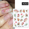 Nagelaufkleber mit Obst, Tier, Schmetterling und Blume