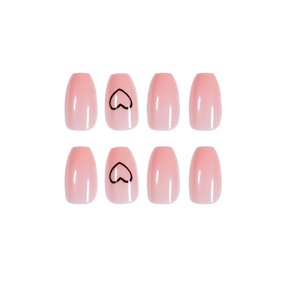 Nude Short Ballet Love Wearing Nail Finished Nail Nail Patch Nail Patch Waterproof Detachable