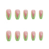 PD-57 Ballet Green French Net Red Fake Nail Sticker Nail Nail Patch можна зняти та носити жінками