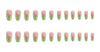 PD-57 Ballet Green French Net Red Fake Nail Sticker Nail Nail Patch Can Be Taken Off And Worn By Women