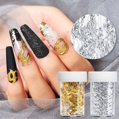 Nail Art Goldfolienpapier Sally Mesh Gold- und Silberfolie Mesh Goldfaden