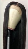 European And American Front Lace Wig  Mid-Point Black Long Straight Hair