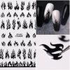 Hot Nail Art Net Red Black And White Gold And Silver Flame Adhesive 3D Nail Applique