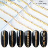 Hot Nail Art Schmuck Ins beliebte Gold und Silber Legierung Metall Kette Nagel Dekoration