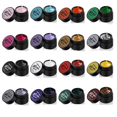 Painted Metal Painted Glue 5D Three-dimensional Nail Phototherapy Pull Line Nail Polish Glue