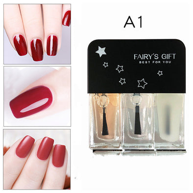 Dreifarbiges Nagellack-Set mit Pailletten