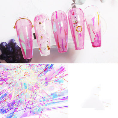 High Brightness Aurora Paper Mirror Symphony Cellophane Nail Art Accessories Phototherapy Nail Sticker